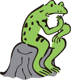 悩んでいるカエル